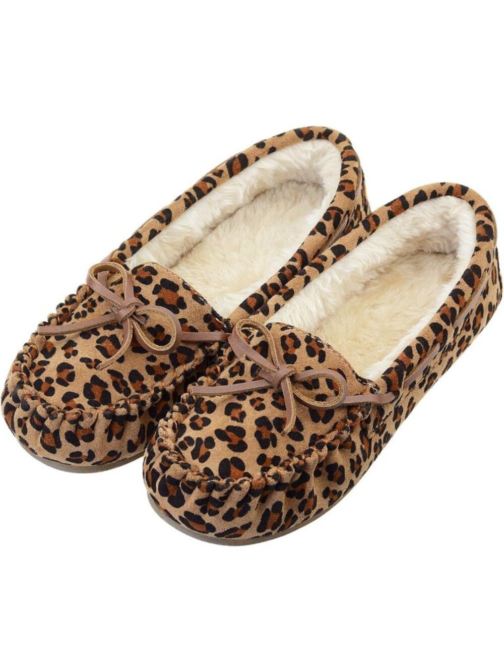 Cozy Faux Fur Lined Moccasin Slippers for Women - Lace-Up, Indoor/Outdoor